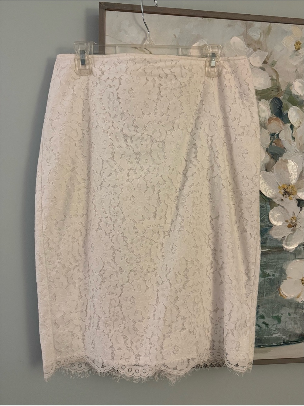 Liz Claiborne White Lace Pencil Skirt - Size 12 - Picture 2 of 11
